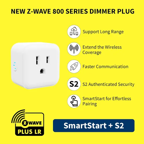 Vista 5 de Minoston Regulador de salida Z-Wave, enchufe inteligente Z-Wave serie 800, requiere concentrador Z-Wave, compatible con Alexa y Google Assistant