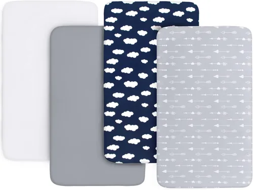 Vista 10 de Juego de 4 sábanas de moisés para bebé, compatibles con 4moms Mamaroo, Regalo y Chicco Close to You Baby Bassinet, ultra suaves y agradables al