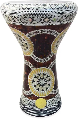 Vista 21 de ¡Nuevo! Gawharet El Fan Clásico 17" Darbuka de Madre de Perla Percusión de Tambor (Rey Árabe)