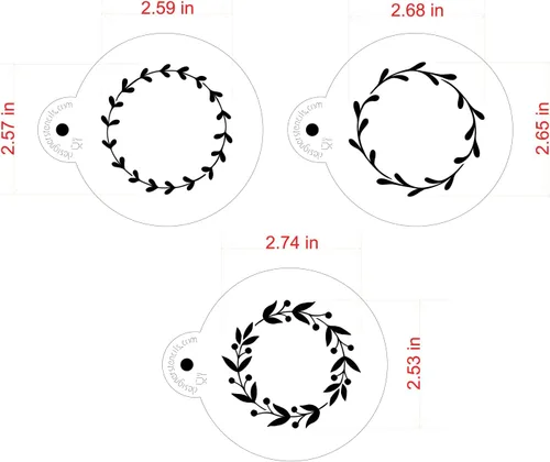 Vista 5 de Juego de plantillas de galletas de Vine Wreaths C1025 de Designer Stencils