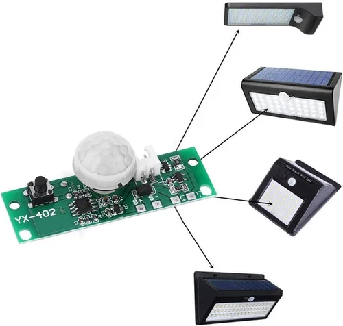 Vista 4 de Walfront Placa de circuito de lámpara solar de 3.7 V con sensor humano infrarrojo inducción luz nocturna luz de pared Control Sensor controlador