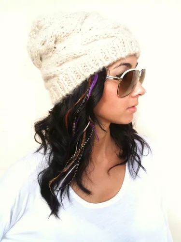 Vista 2 de Kit de extensión de pelo de plumas: 10 plumas de gallo auténticas multicolor largas, todas las plumas individuales, que van de 7 a 11 pulgadas