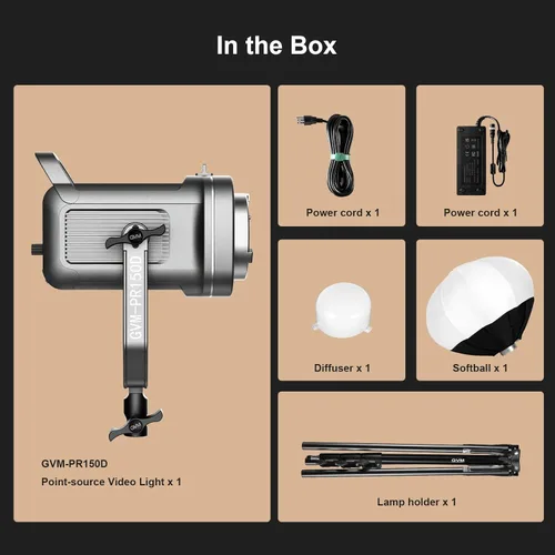 Vista 7 de GVM - Kit de luz de video de 150 W, iluminación continua de 2700K-7500K para fotografía con Softbox Linterna y Soporte, kit de luz de estudio
