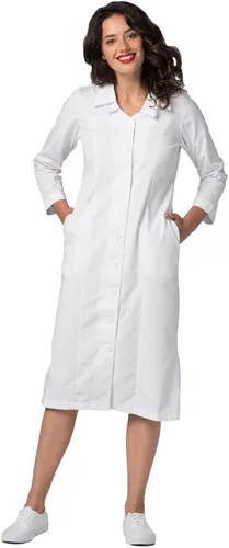Vista 4 de Adar - Vestido de uniforme médico universal para mujer, vestido con cuello bordado
