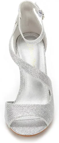 Vista 5 de Dream Pairs Nile Sandalias modernas de tacón tipo stiletto, con puntera abierta, para mujer