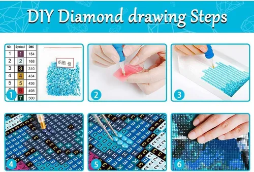 Vista 6 de PSCH Kits de arte de diamantes para adultos, kit de pintura de diamantes de castillo mágico para adultos, arte de diamantes 5D de taladro completo