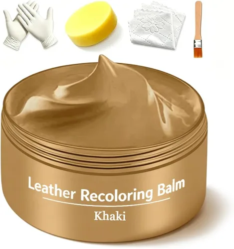 Vista 10 de Leather Recoloring Dye Balm, Leather & Vinyl Color Restorer Conditioner – Repairs Faded & Scratched Leather