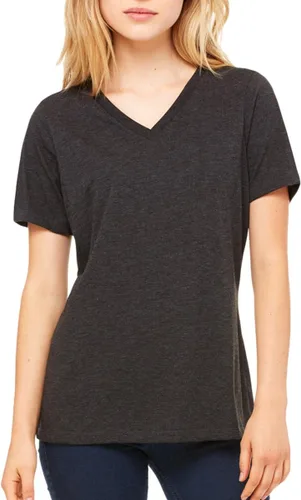 Vista 20 de Camiseta cuello en V relajada de BELLA + CANVAS Asfalto