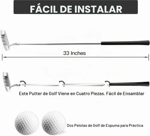 Vista 2 de Putter de golf – Putters de golf para hombres diestros o putter de golf para mujeres Mini palos de golf – Putters de mano derecha de 33 pulgadas