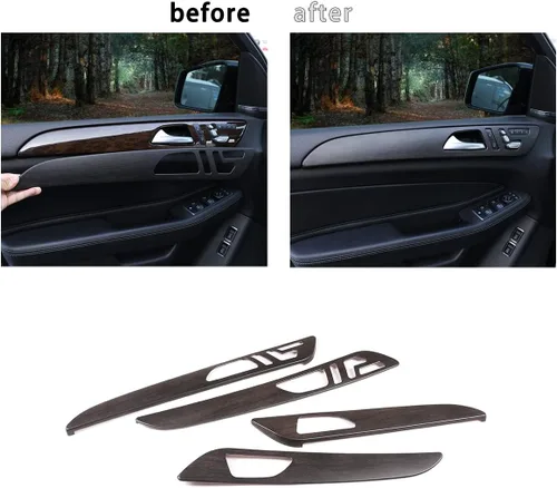 Vista 5 de Plástico ABS de grano de madera de roble para Mercedes Benz ML GLE W166 GL GLS X166 2012-2019 Manija de puerta interior de automóvil Accesorios