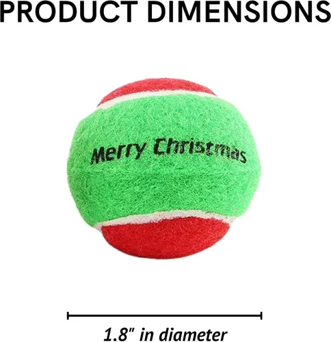 Vista 6 de Midlee Pelotas de tenis para perros de Feliz Navidad (pequeño)