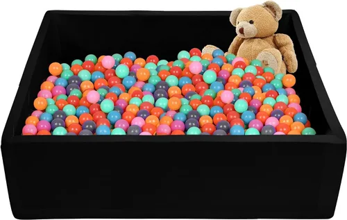 Vista 8 de TRENDBOX Pozo de pelotas de espuma viscoelástica de 35.4 x 35.4 x 13.8 pulgadas, equipo suave para piscina para niños pequeños, color negro