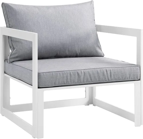 Vista 8 de Modway Fortuna otomana de aluminio para patio al aire libre, color marrón moca