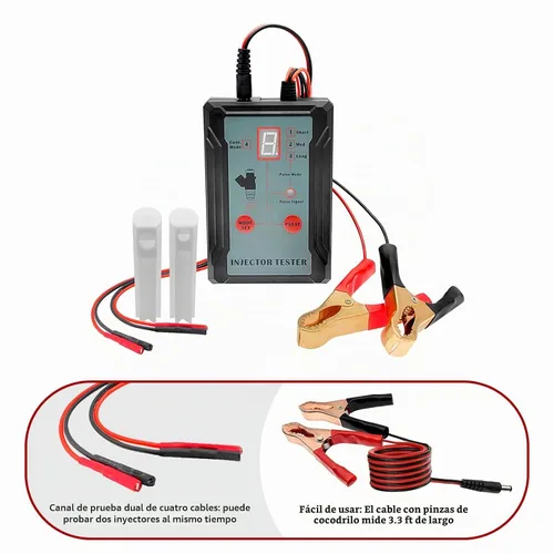 Vista 4 de Shkalacar Probador de inyector de combustible y adaptador Probador de pulso Limpiador para diagnóstico Limpieza de inyectores Herramienta
