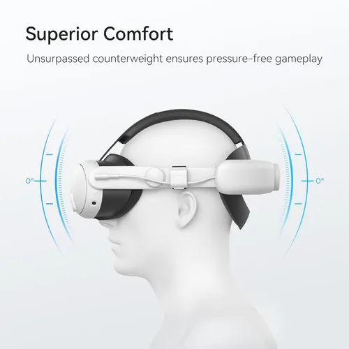 Vista 3 de KIWI design Comfort Battery Head Strap 6400mAh Compatible with Meta Quest 3 Accessories Battery Pack Pressure Free Counterweight Battery Design NOT