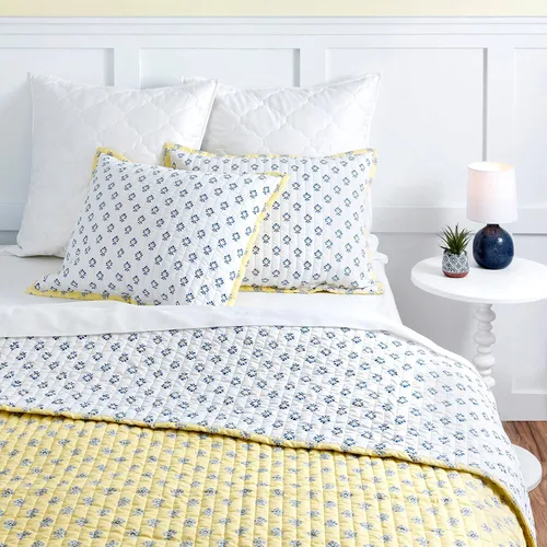 Vista 7 de MARTHA STEWART Naomi - Juego de edredón de 3 piezas, 100% algodón, reversible, fresco, tejido de percal suave, ligero, estampado, 1 edredón, 2