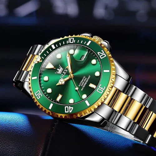 Vista 6 de OLEVS Relojes mecánicos automáticos para hombre cuerda automática de acero inoxidable de lujo sin batería