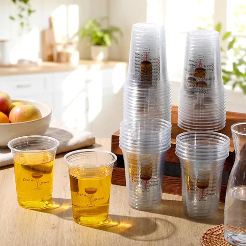 Vista 5 de 100 tazas de Martini de 16 onzas transparentes de boda Love Is