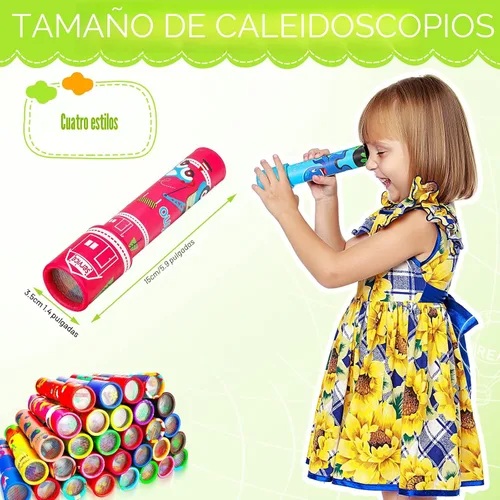 Vista 2 de CHENGU 30 piezas de mini caleidoscopios a granel, premios de fiesta