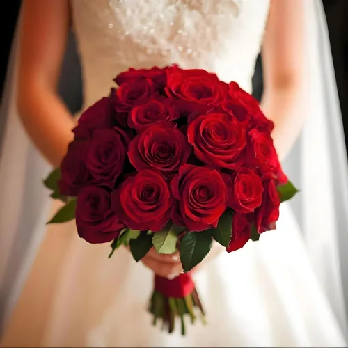 Vista 5 de Rosas artificiales, 50 unidades, flores de seda de terciopelo