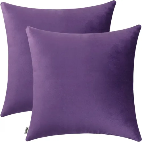Vista 37 de Jeneoo Juego de 2 fundas decorativas para cojines de terciopelo suave y cómodo, funda sólida para cojín de sofá, decoración