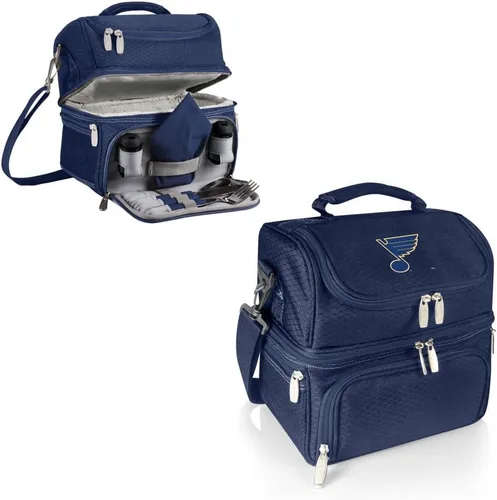 Vista 2 de NHL St Louis Blues Pranzo - Lonchera aislada con juego de picnic - Bolsa térmica para el almuerzo
