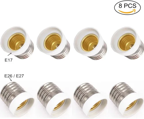 Vista 2 de 8 portalámparas E27 a E17 convertidor de adaptador - E26 a base de bombilla E17 - Compatible con bombillas LED/CFL, resistente al calor