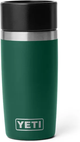 Vista 17 de YETI Rambler - Botella de viaje de 8 onzas, acero inoxidable, aislada al vacío con tapa a prueba de fugas, color negro