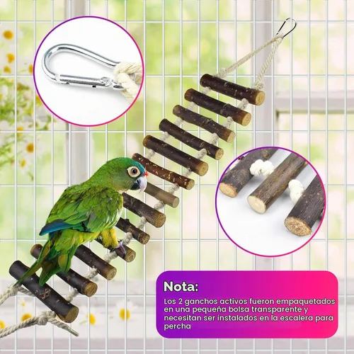Vista 3 de KATUMO Juguetes para pájaros, periquito columpio escalera de loro cacatúa, perca, conure, campana colgante, juguetes para periquito, conure