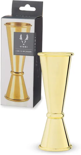Vista 12 de Viski Jigger doble de estilo japonés para cócteles, kit de barra esencial, 1oz y 2oz con medidas interiores, acero inoxidable con acabado