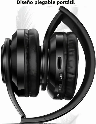 Vista 7 de Auriculares Bluetooth sobre la oreja, auriculares inalámbricos con reducción de ruido y micrófono/bajo profundo, auriculares LED plegables y ligeros