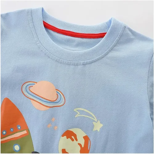 Vista 4 de GFQLONG Camisetas de manga corta para niños pequeños, camisetas de algodón Avión