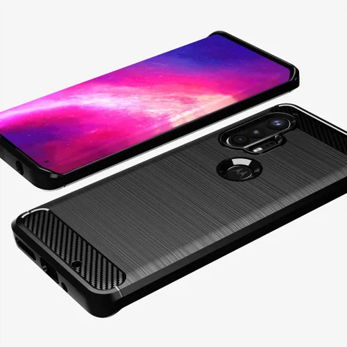 Vista 4 de Osophter Funda protectora de goma TPU flexible para Moto Edge Plus para Motorola Moto Edge+ (Negro)