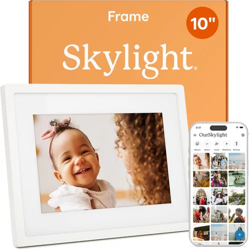 Vista 8 de Skylight Marco – Marco de fotos digital WiFi de soporte al cliente, pantalla táctil marco de fotos digital con fácil instalación, regalos de fotos