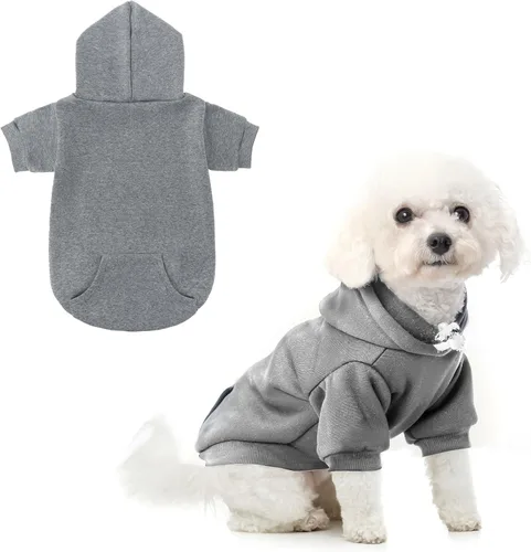 Vista 26 de SCENEREAL Sudaderas con capucha de seguridad para perros de tamaño pequeño, mediano y grande, ropa de felpa cepillada con gorro, abrigo de algodón