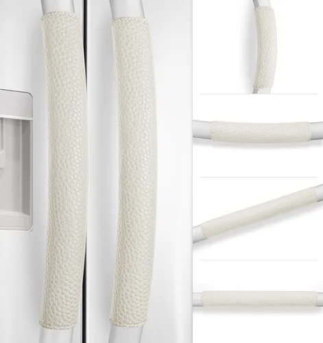 Vista 14 de Fundas para manija de puerta de refrigerador, 5 PCS, fundas ajustables para manijas de electrodomésticos, mantén tu cocina limpia, protector