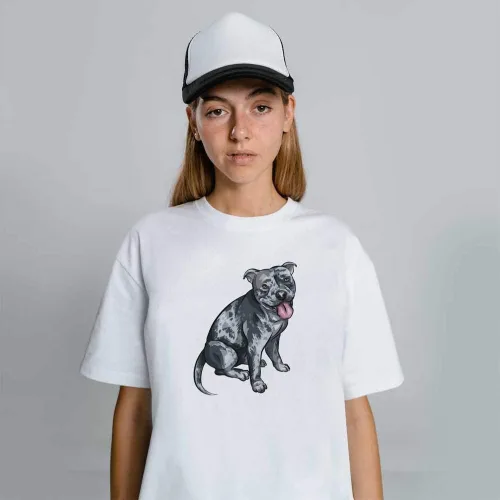Vista 2 de 14-15 Years 'Merle American Bully' Children'sKid's T-Shirt (White) (TS00257835)