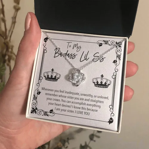 Vista 2 de 22Feels Ideas de regalo para hermanas collares colgantes para mujer con tarjetas de mensaje, caja de dos tonos