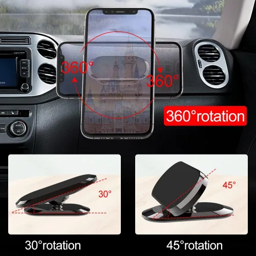 Vista 6 de [Paquete de 3] Soporte magnético para teléfono celular, 8 imanes mejorados, soporte magnético fuerte para teléfono celular, rotación de 360° y vista