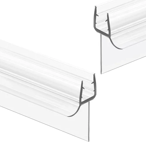 Vista 9 de Tira de sellado inferior de puerta de vidrio para ducha de baño, 2 tiras de sellado de PVC transparente de 36 pulgadas de largo para panel de puerta