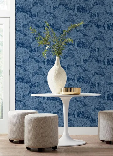 Vista 2 de RoomMates RMK12717PLW Perth - Papel tapiz para despegar y pegar, color azul