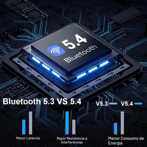 Vista 2 de Jxrev Auriculares inalámbricos mejorados 2026, auriculares Bluetooth 5.4 de 50 horas de reproducción con 4 micrófonos ENC con cancelación de ruido