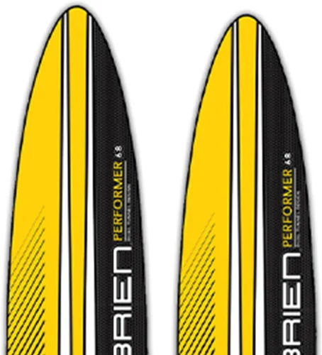 Vista 6 de O'Brien Watersports 2191106 - Esquís acuáticos para adultos de 68 pulgadas, tallas 7 a 13, amarillo y negro