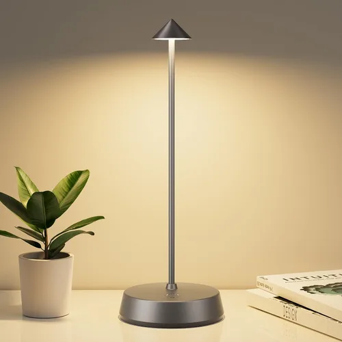 Vista 8 de Lámpara de mesa inalámbrica recargable, funciona con pilas, lámpara de escritorio de 6000 mAh, lámpara táctil regulable al aire libre, impermeable