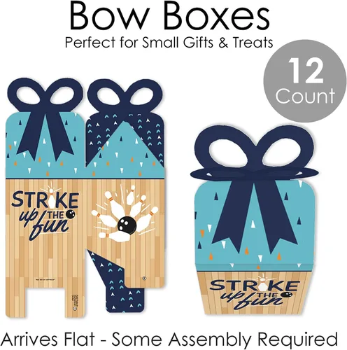 Vista 6 de Big Dot of Happiness Strike Up the Fun - Bolos - Cajas de regalo cuadradas - Cajas de regalo para fiesta de cumpleaños o baby shower - Juego de 12