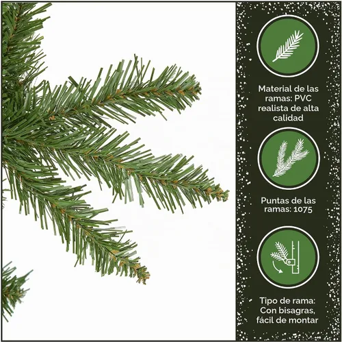 Vista 6 de Árbol a lápiz de madera de abeto con base de 7.5 (KW7-500-75), de National Tree 1,075 puntas, incluye soporte, artificial, verde