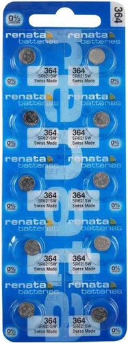 Vista 9 de Renata 364 SR621SW Baterías – 1.55 V Óxido de Plata 364 Batería de reloj (2 unidades)