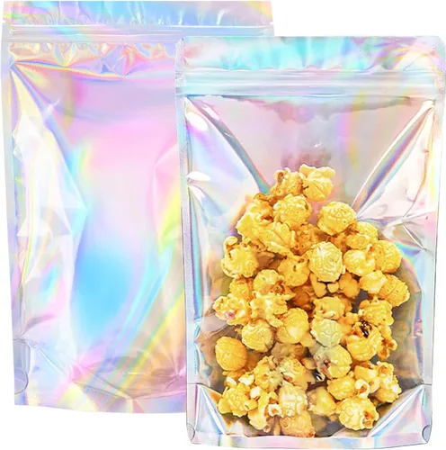 Vista 10 de NPLUX - Bolsas holográficas de Mylar resellables para embalaje y más, bolsas resellables para pequeñas empresas (paquete de 50, 5.5 x 8 pulgadas)