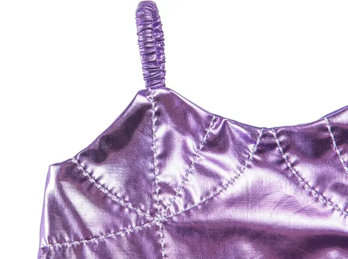 Vista 3 de FUNNA Disfraz de sirena para niñas, vestido de princesa con accesorios morado, 5T