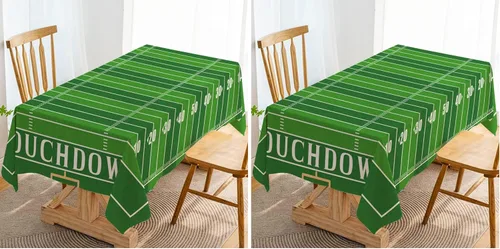 Vista 8 de Hafangry Mantel rectangular de campo de fútbol americano para interiores y exteriores, decoración de fiesta de cumpleaños, mantel rectangular
